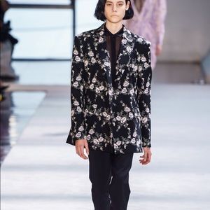 Giambattista Valli black floral brocade blazer 44